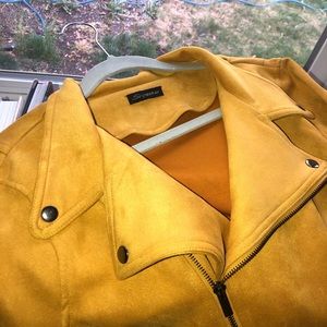 Shinestar Mustard Suede Moto Jacket